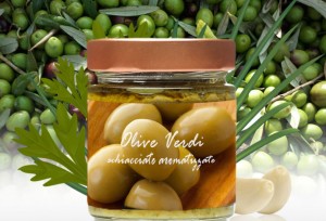 Olive Verdi Schiacciate Aromatizzate